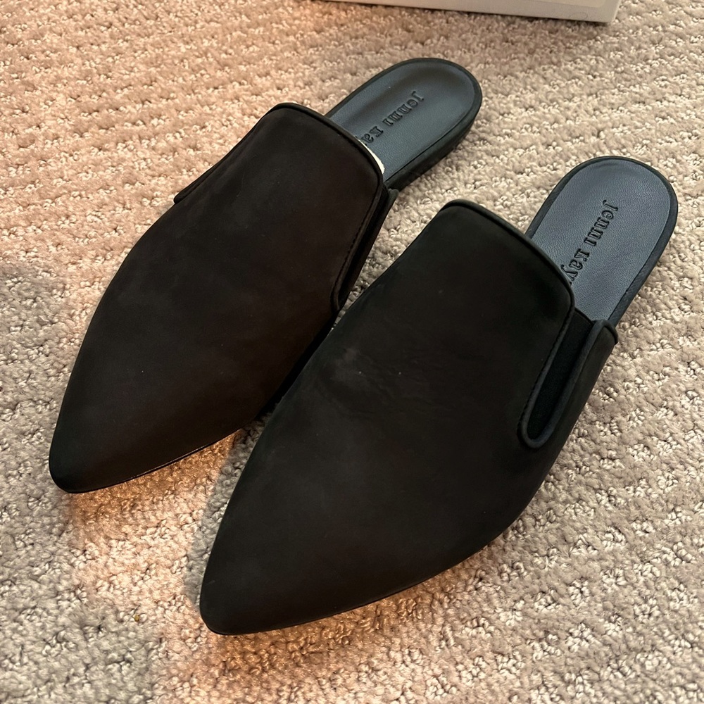 Jenni Kayne Black Oiled Leather Mule Size 38